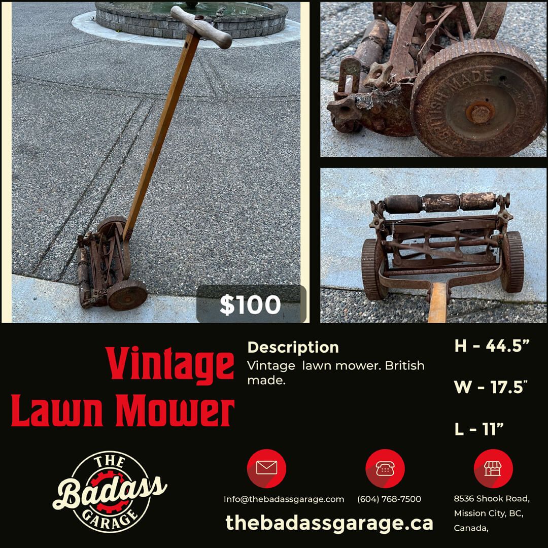 Vintage Lawn Mower on consignment