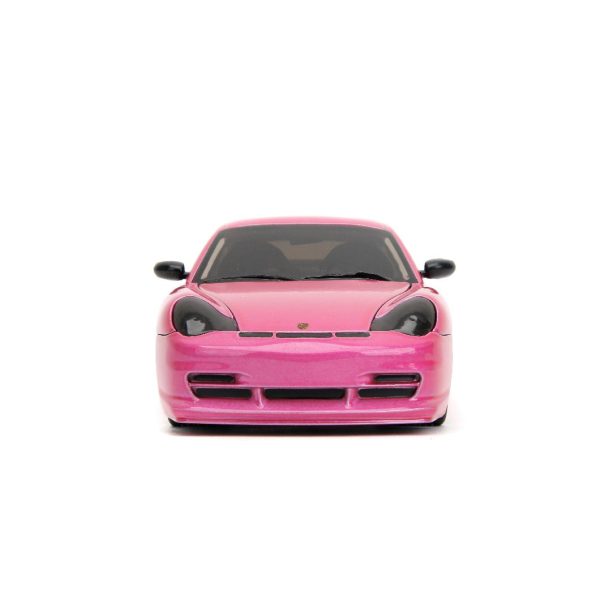 hot pink Porsche diecast toy car 1:24 scale 7"