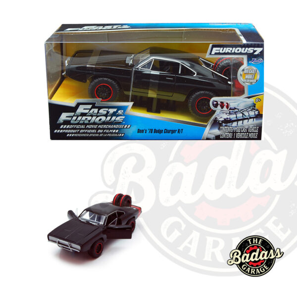 Jada 1/24 Scale "Fast & Furious" 1970 Dodge Charger R/T Off Road - Black Diecast Metal Collectible Model Car