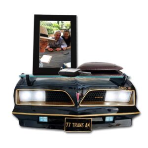 1977 SE Pontiac Trans AM Floating Wall Shelf - Black and Gold, LED Headlights